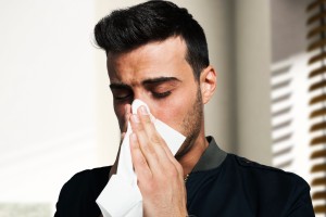 Man having a cold