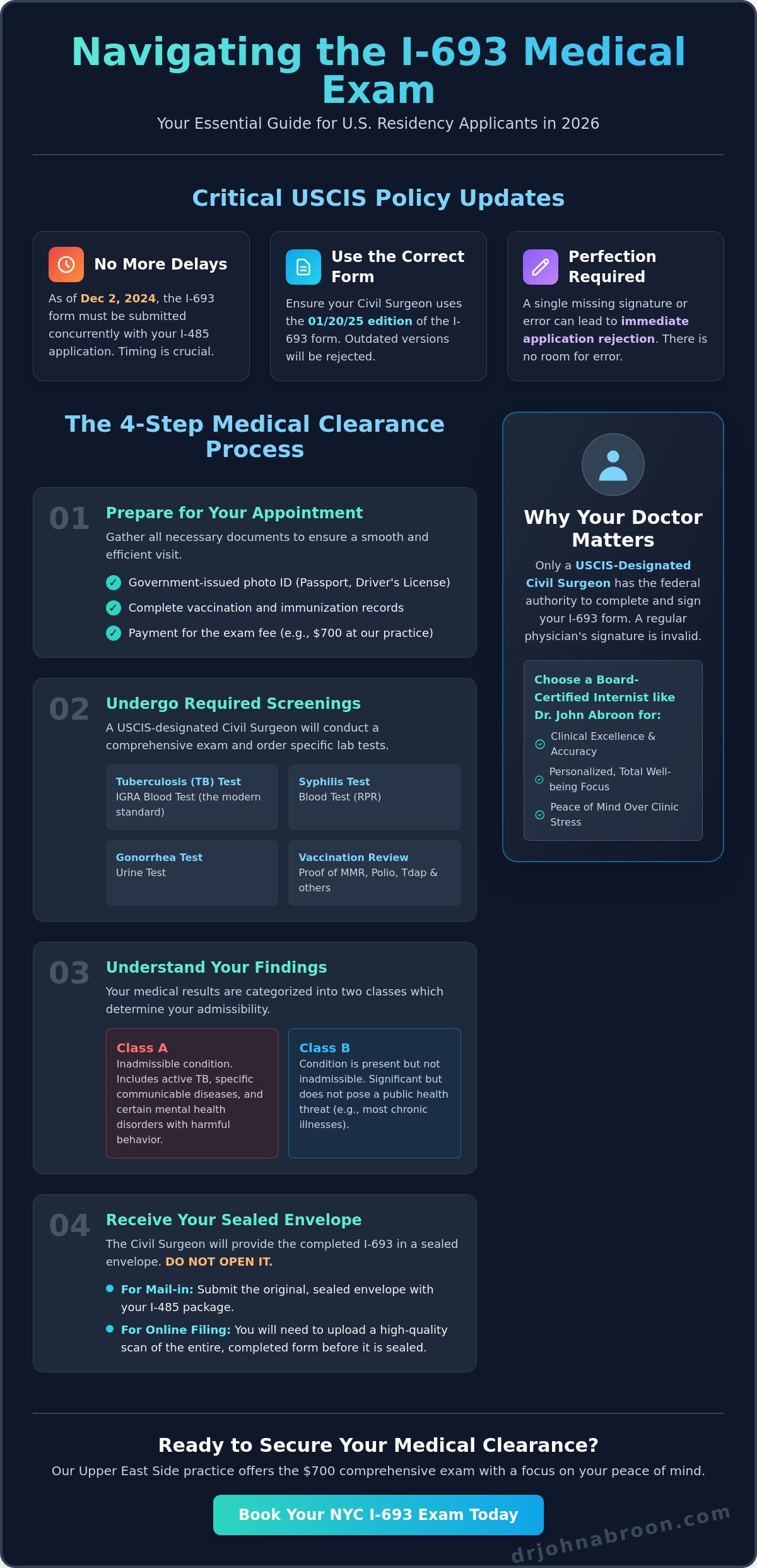 I-693 Form Guide for NYC: Completing Your Immigration Medical Exam in 2026 - Infographic